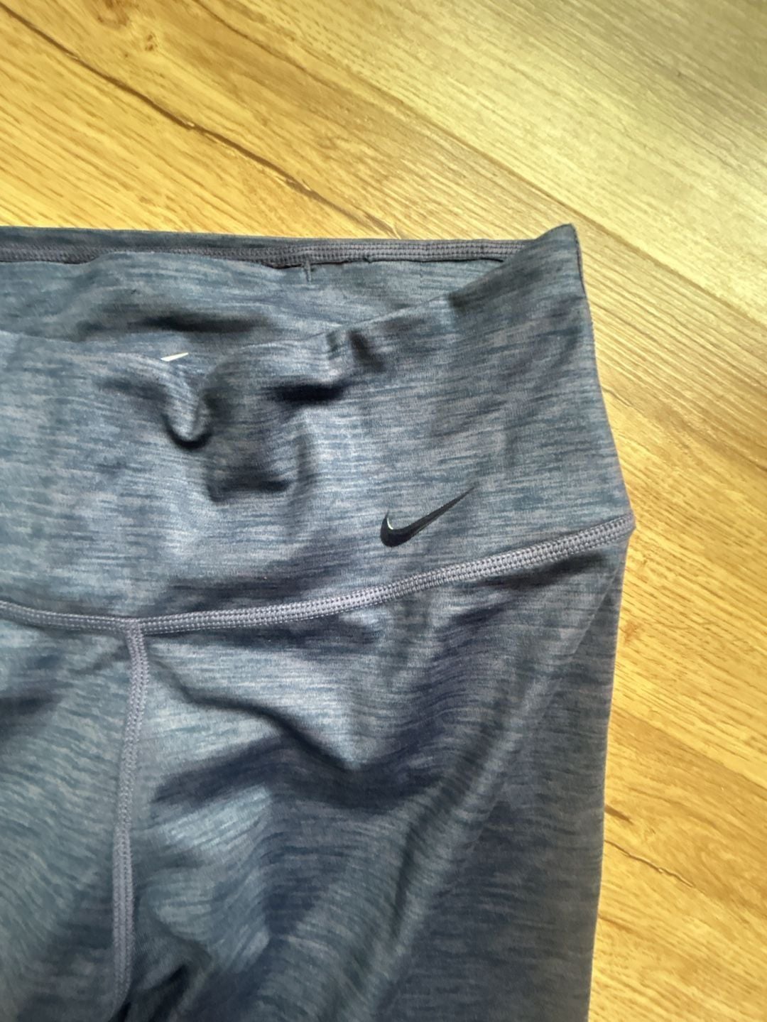 Nike Dri-FIT Women's High-Waisted Heathered Blue Leggings 2