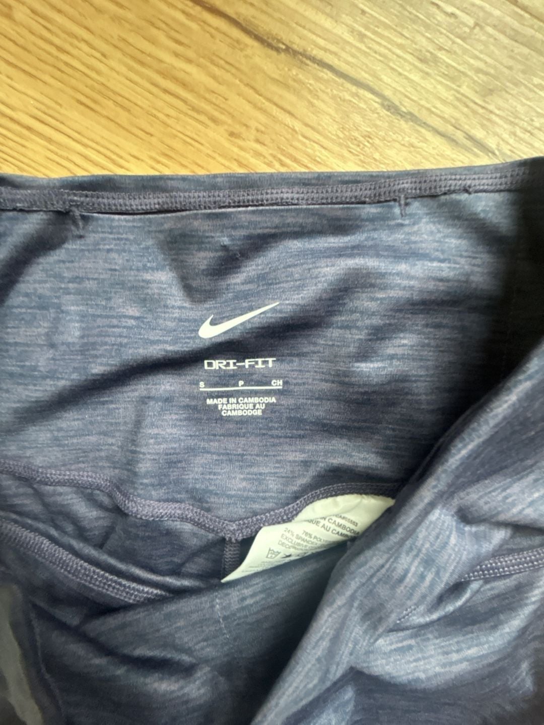Nike Dri-FIT Women's High-Waisted Heathered Blue Leggings 3