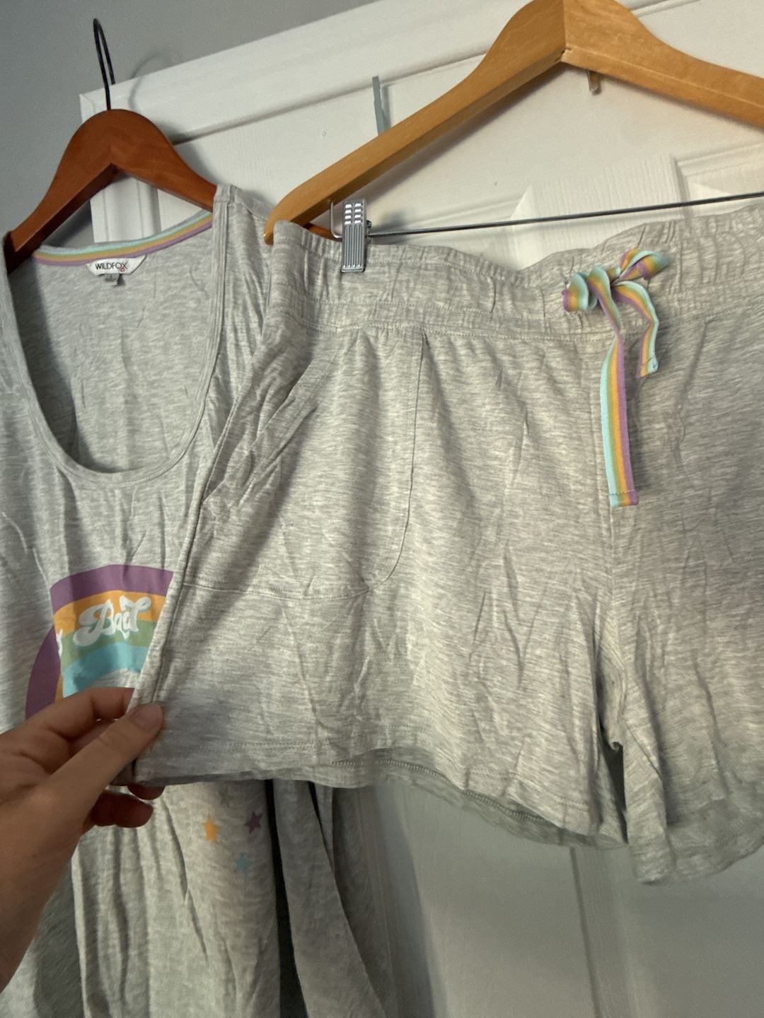 Wildfox "No Bad Days" Rainbow Graphic Tank Top and Shorts Pajama Set 6