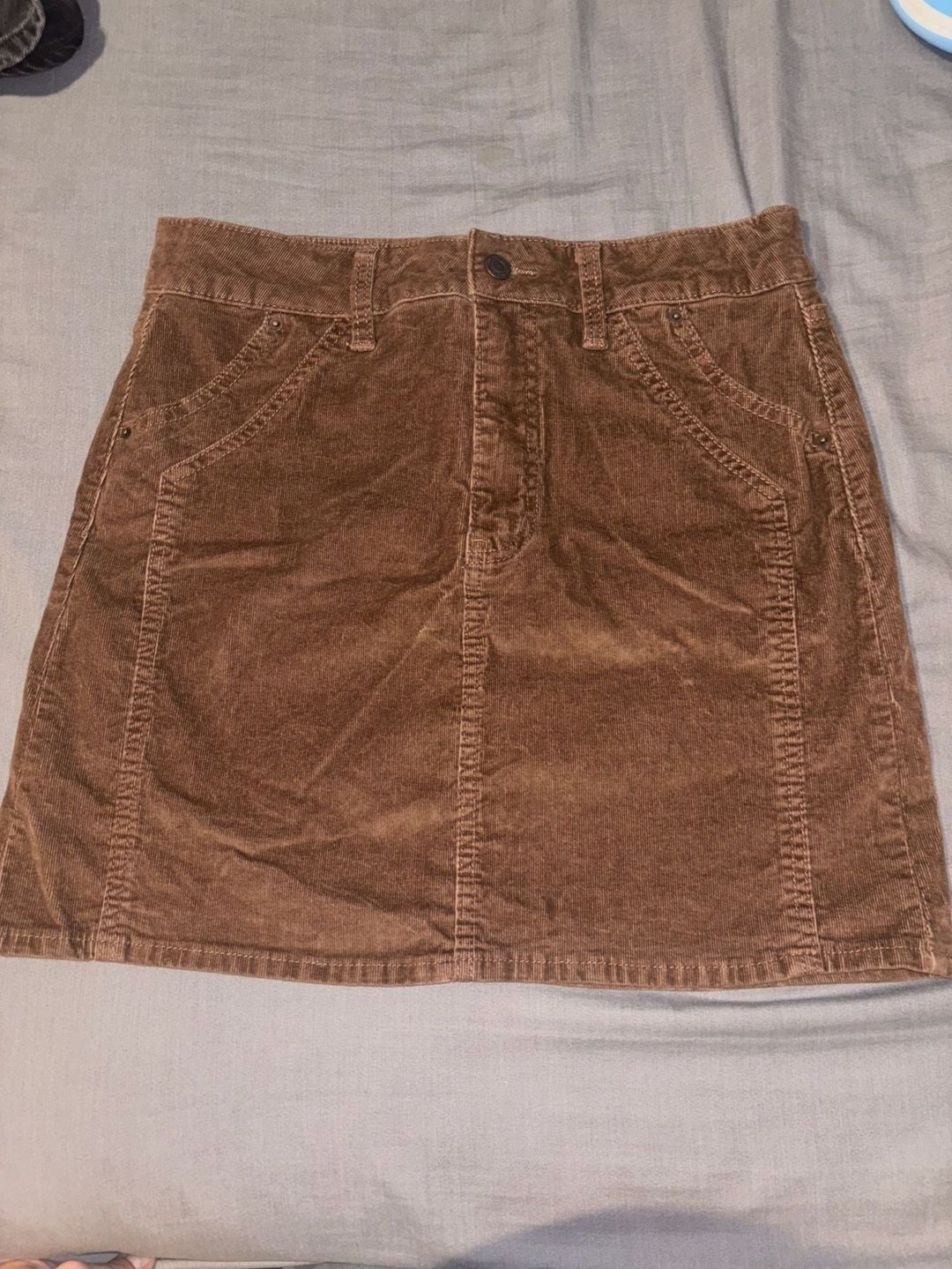 Time and Tru Brown Corduroy Mini Skirt 2