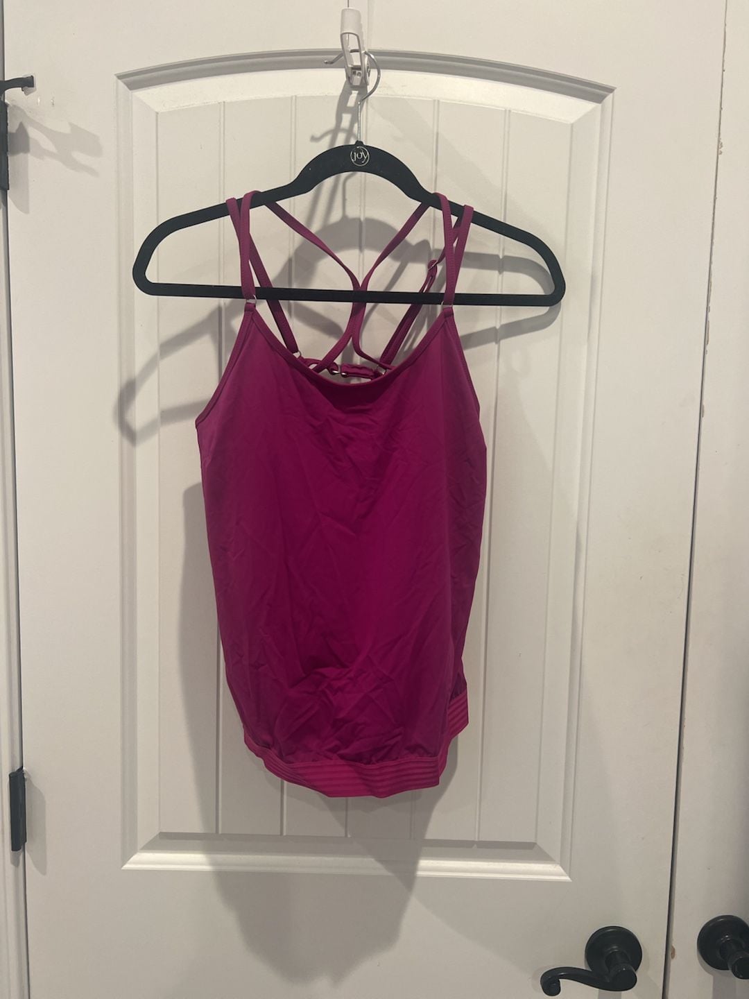 Athleta Cross-Back Tankini Swim Top, Magenta, Size 34D/DD 2