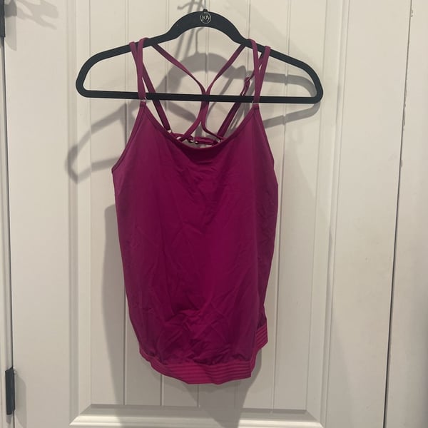 Athleta Cross-Back Tankini Swim Top, Magenta, Size 34D/DD