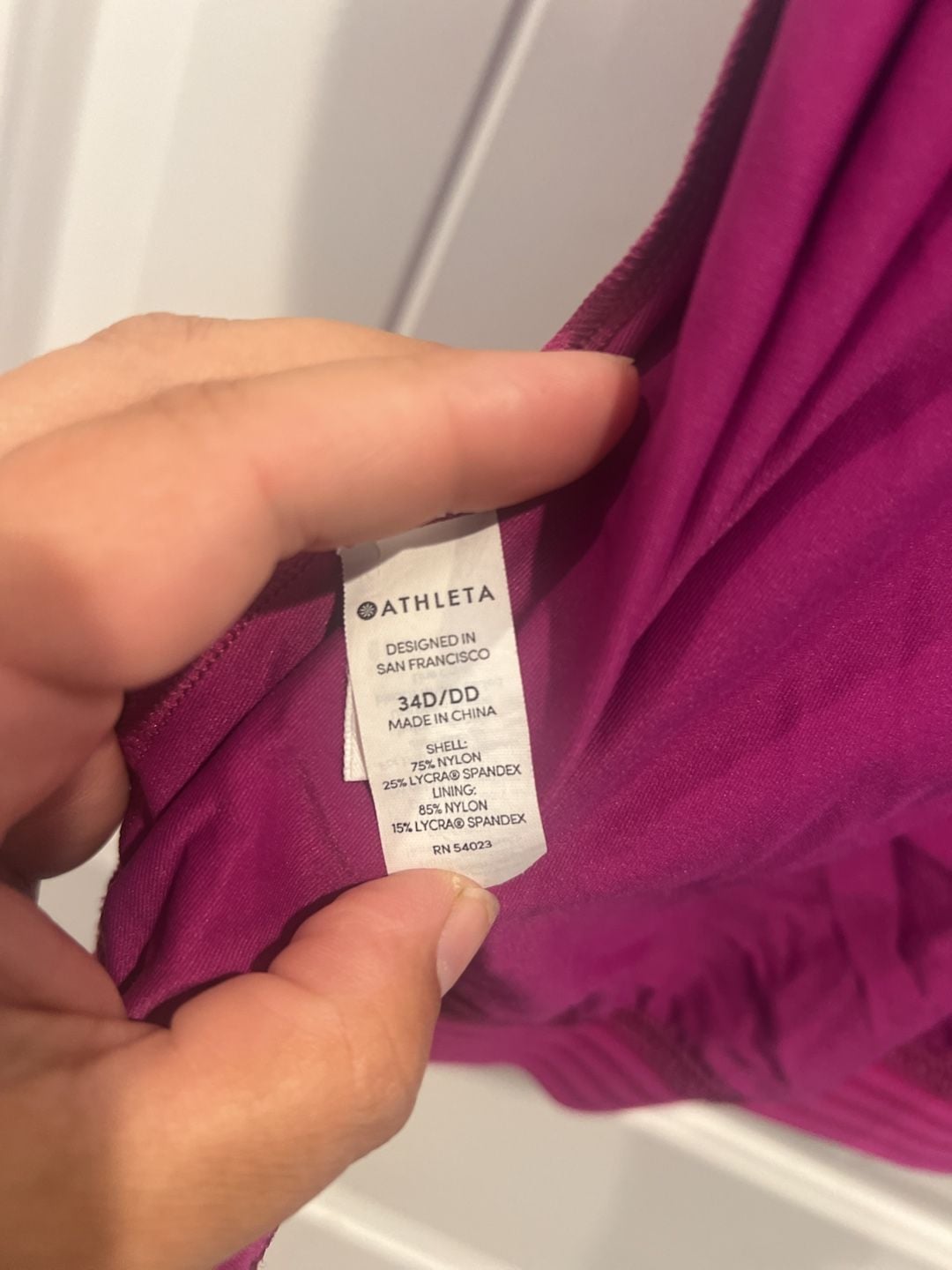 Athleta Cross-Back Tankini Swim Top, Magenta, Size 34D/DD 7