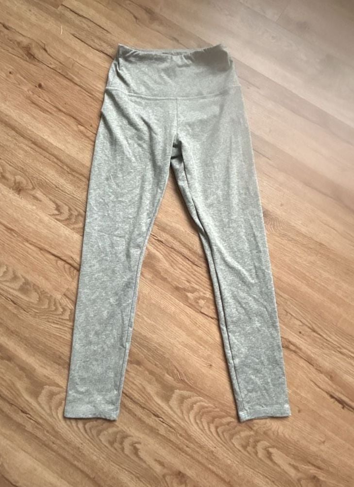 Zobha Heathered Grey High-Rise Yoga Leggings 1