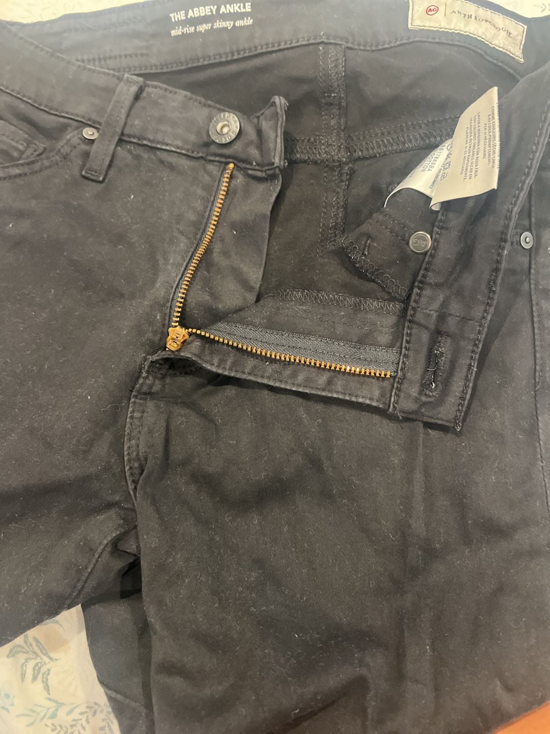 Adriano Goldschmied/Anthropologie Abbey Ankle Mid-Rise Skinny Black Jeans Sz 27R 9