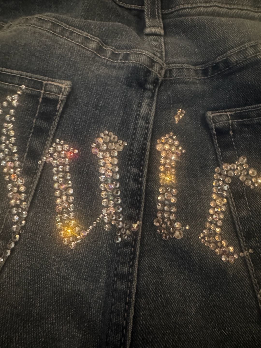 Juicy Couture Rhinestone Logo High Rise Denim Jeans 4