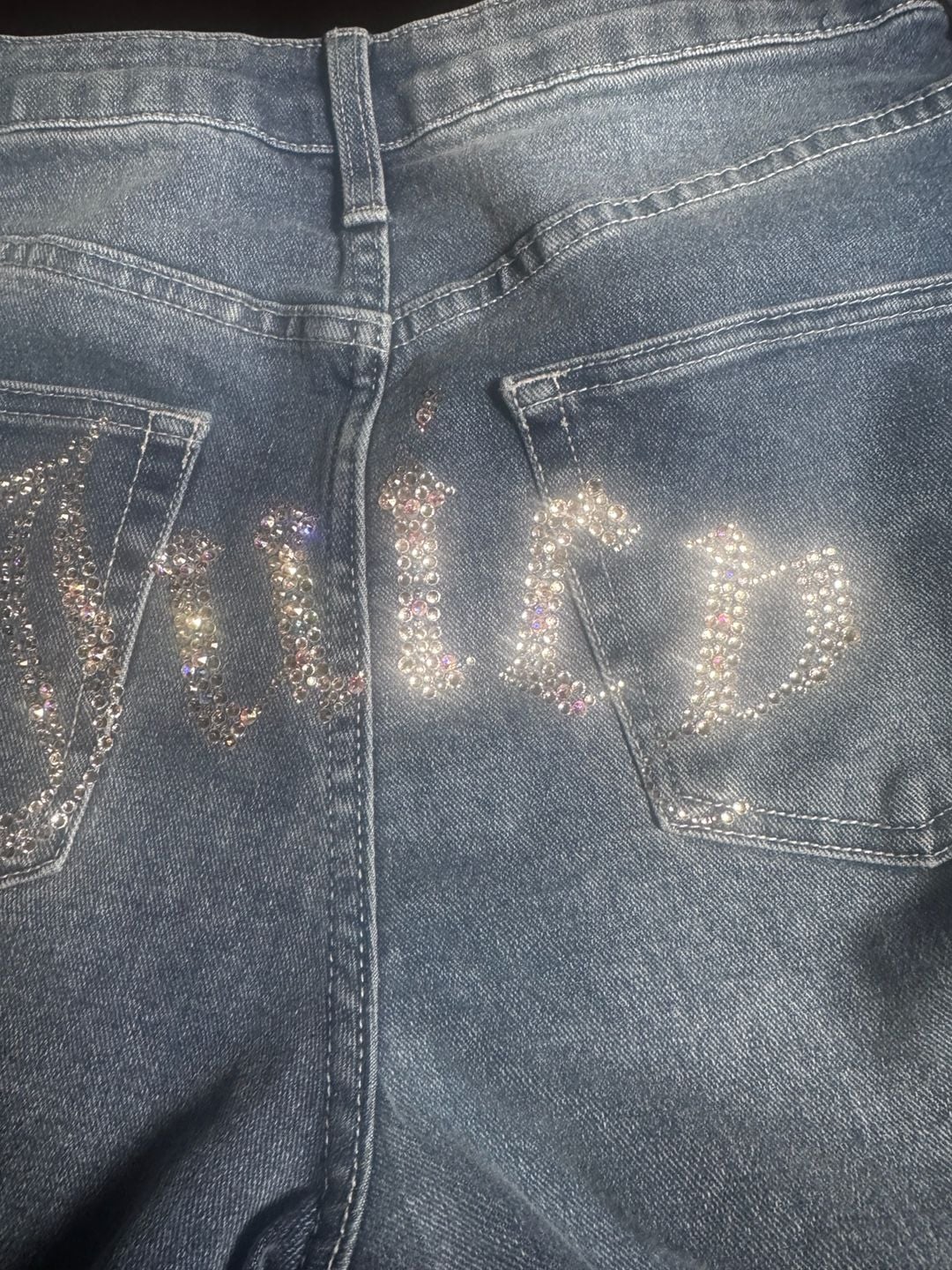 Juicy Couture Rhinestone Logo High Rise Denim Jeans 8