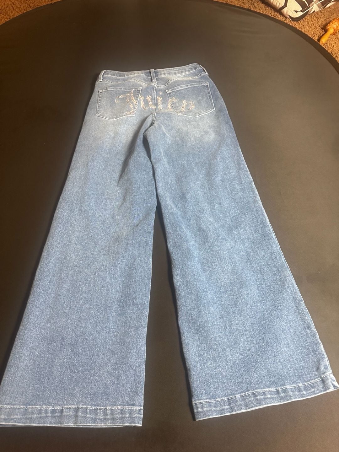 Juicy Couture Rhinestone Logo High Rise Denim Jeans 9