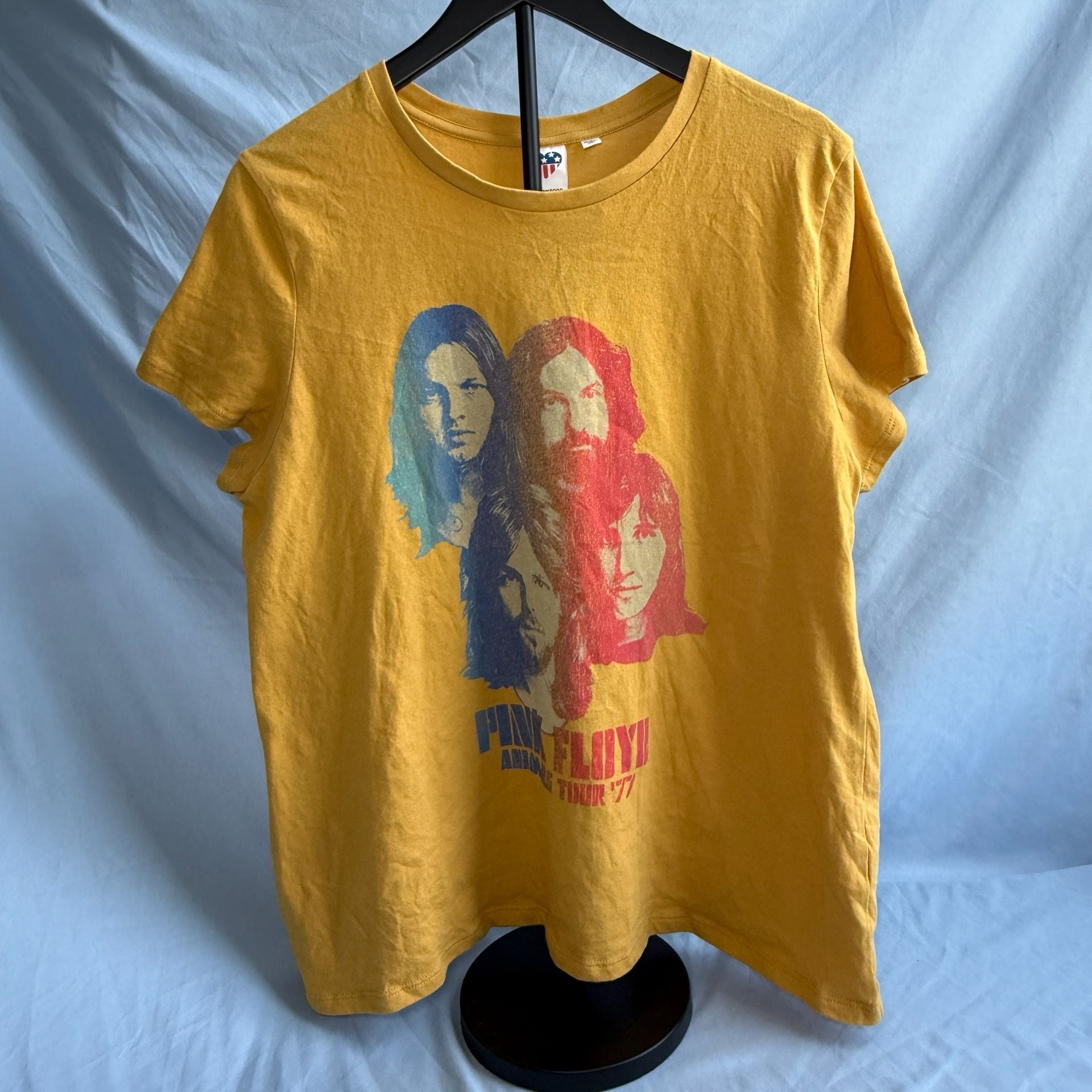 Junk Food Pink Floyd Women's Tour 77 Crew Neckt-Shirt Yellow Cotton Size Medium 2