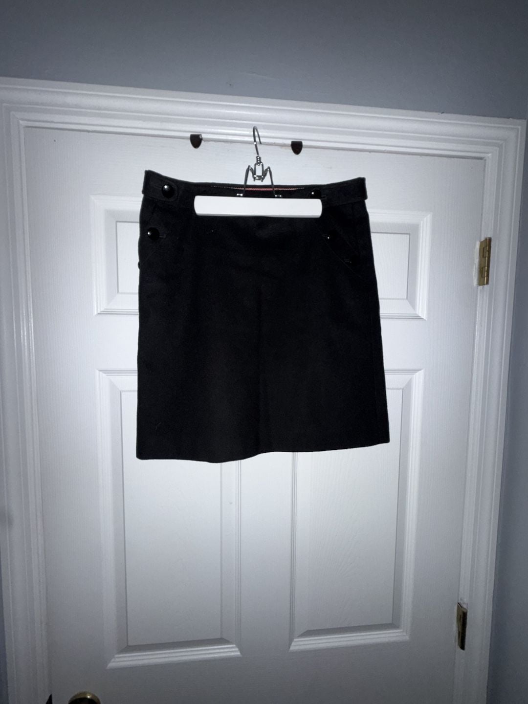 J.Crew Women's Black Wool & Cashmere Blend Mini Skirt with Button Details 1