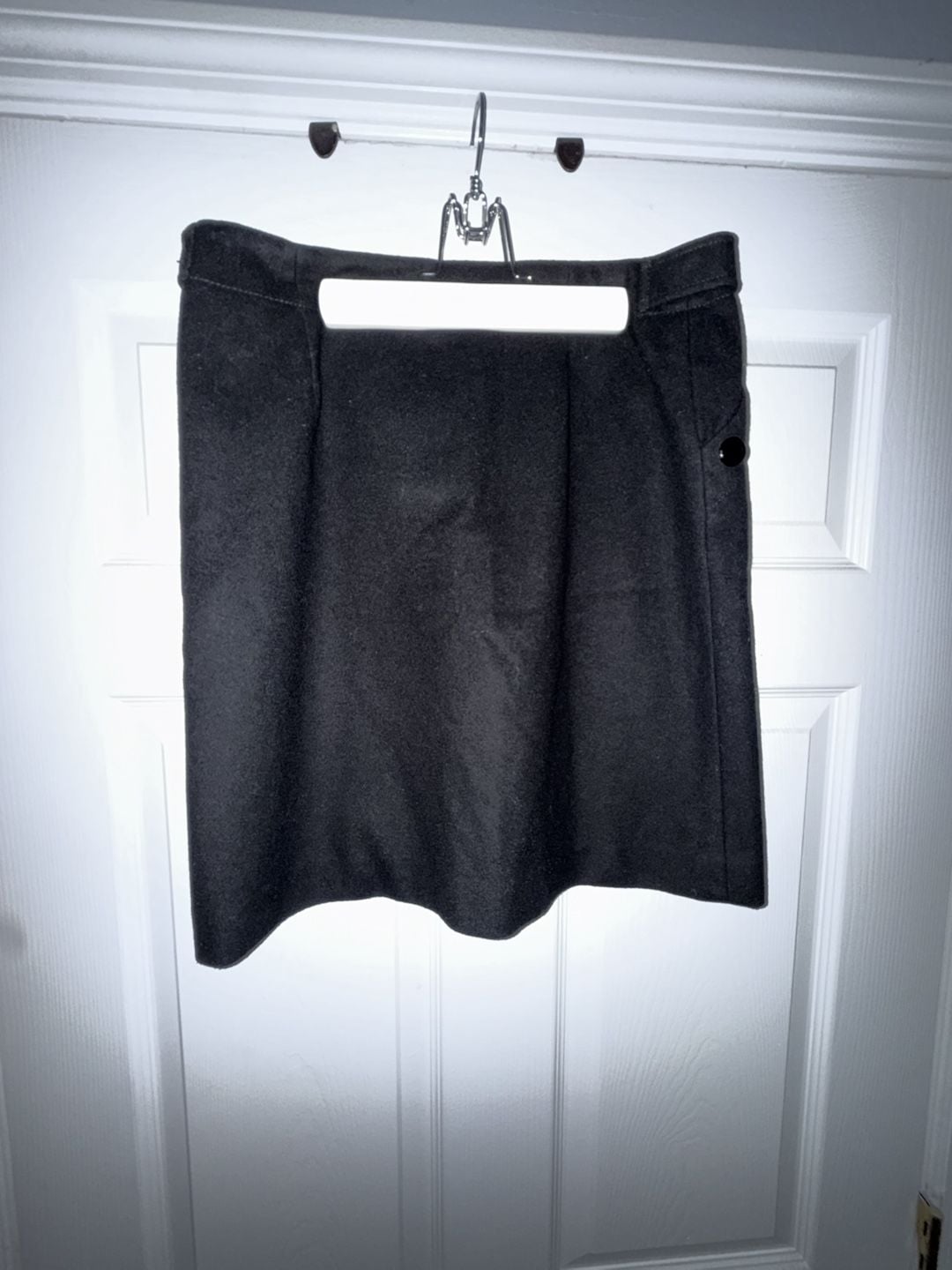 J.Crew Women's Black Wool & Cashmere Blend Mini Skirt with Button Details 4