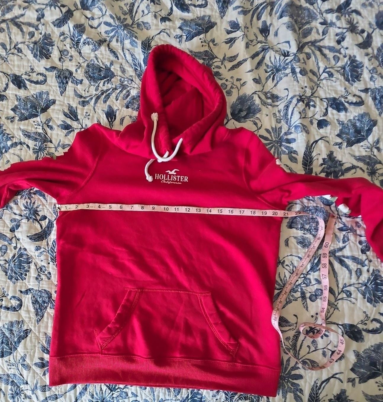 Hollister Red Floral Sleeve Graphic Hoodie - Women's M 7