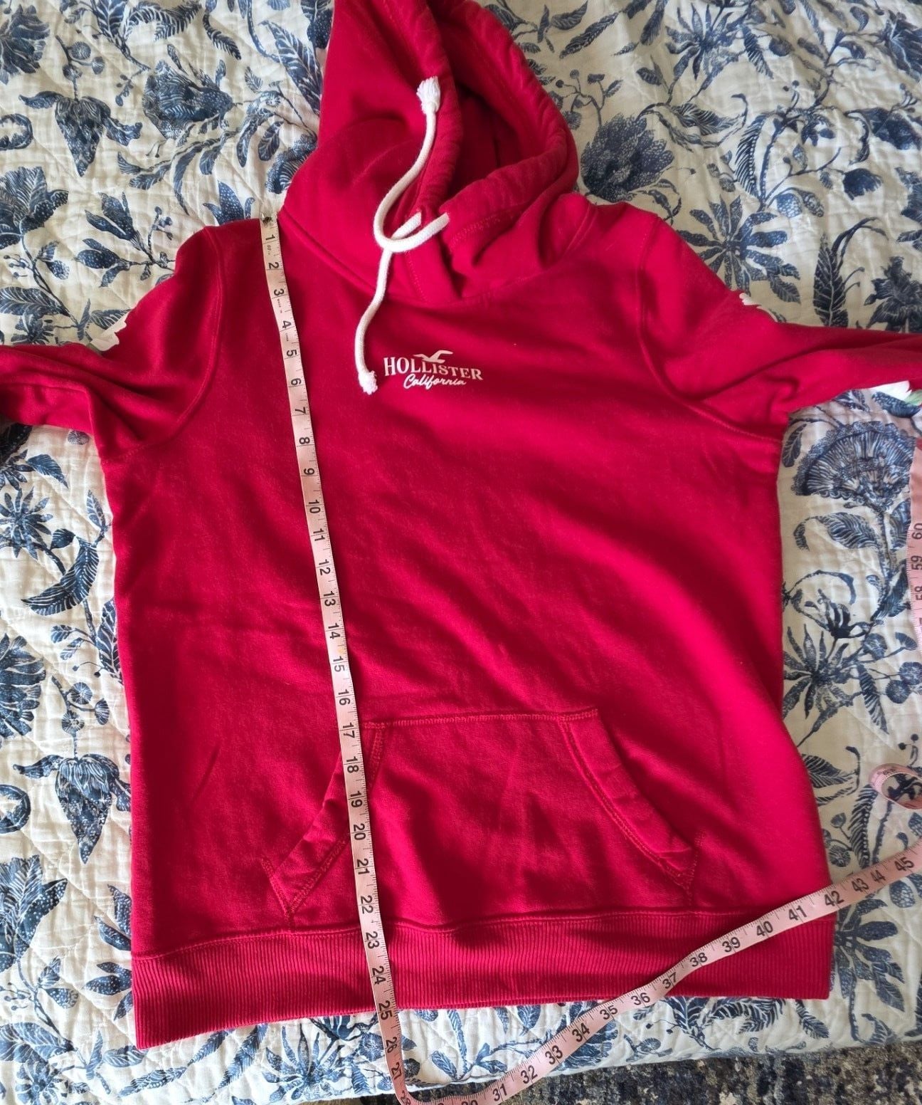 Hollister Red Floral Sleeve Graphic Hoodie - Women's M 8