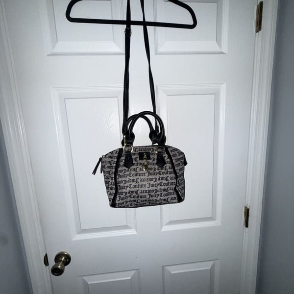 Juicy Couture Gothic Monogram Print Satchel Handbag