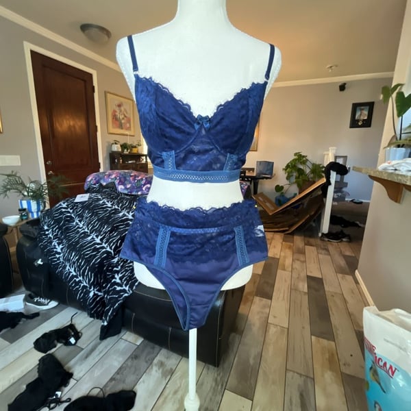  Lace Balconette Bra and Thong Set