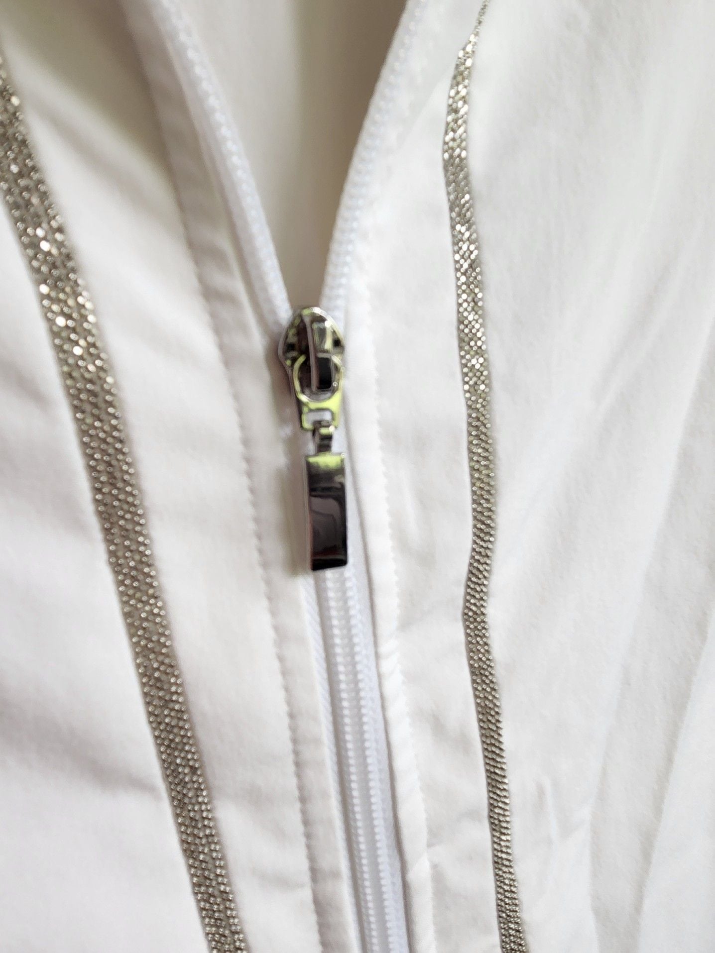 Chico's Women's Full-Zip Athletic Jacket with Metallic Trim Detail 8