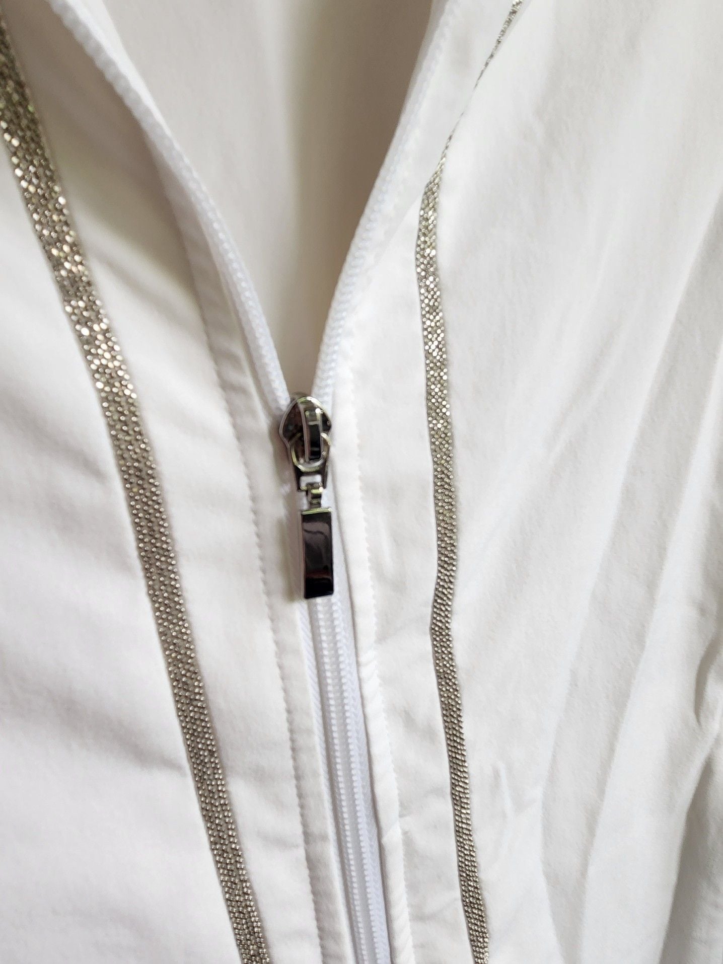 Chico's Women's Full-Zip Athletic Jacket with Metallic Trim Detail 9