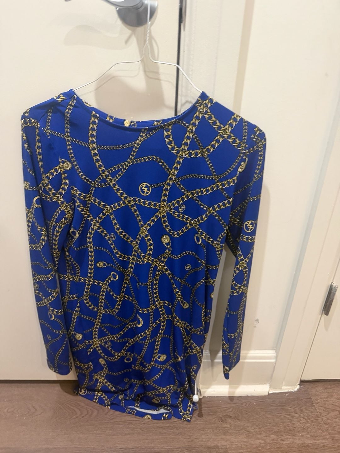 MICHAEL Michael Kors All Over Gold Chain Print Jersey Knit Mini Dress 2
