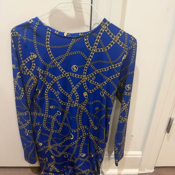 MICHAEL Michael Kors All Over Gold Chain Print Jersey Knit Mini Dress
