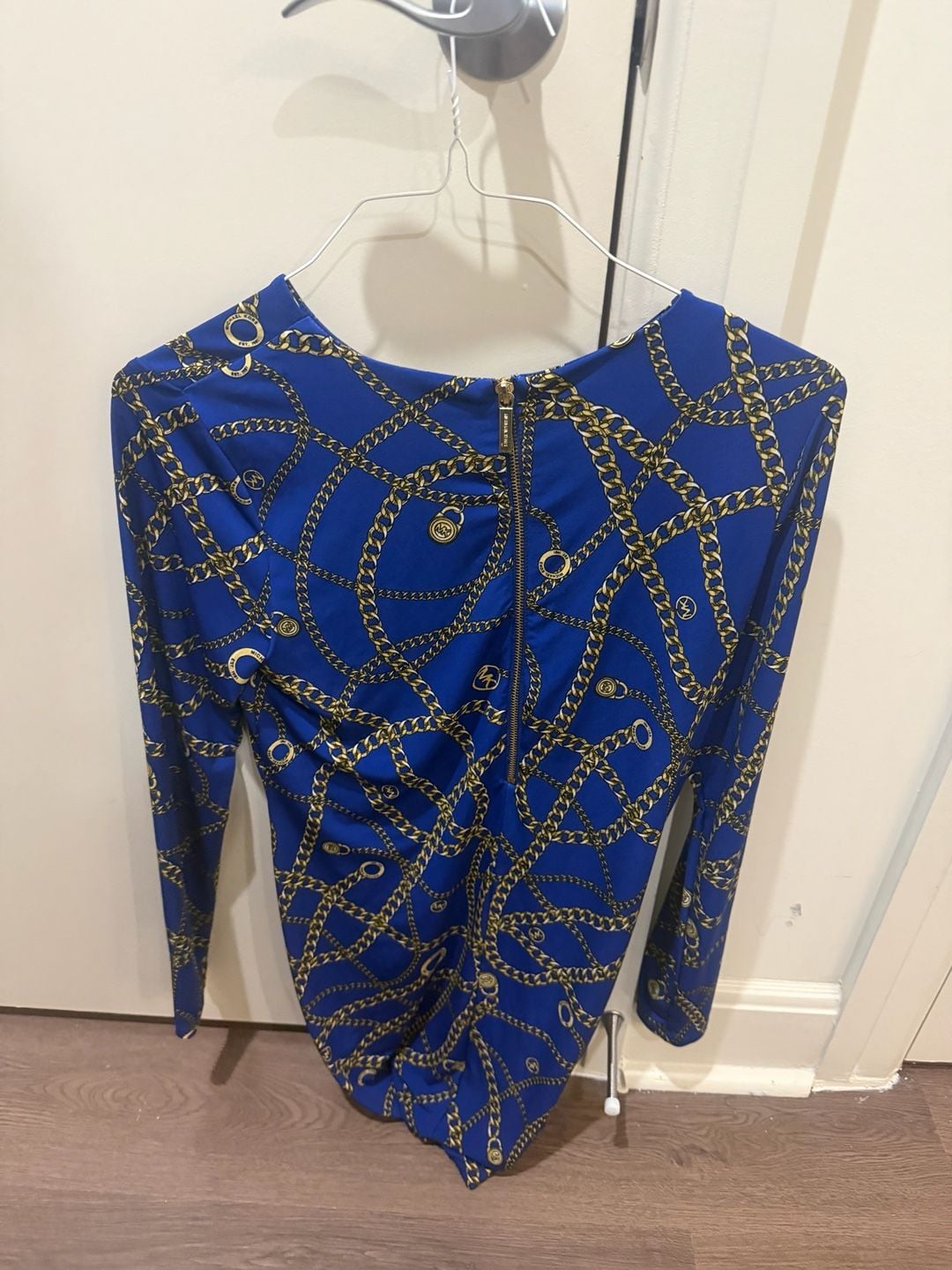 MICHAEL Michael Kors All Over Gold Chain Print Jersey Knit Mini Dress 3