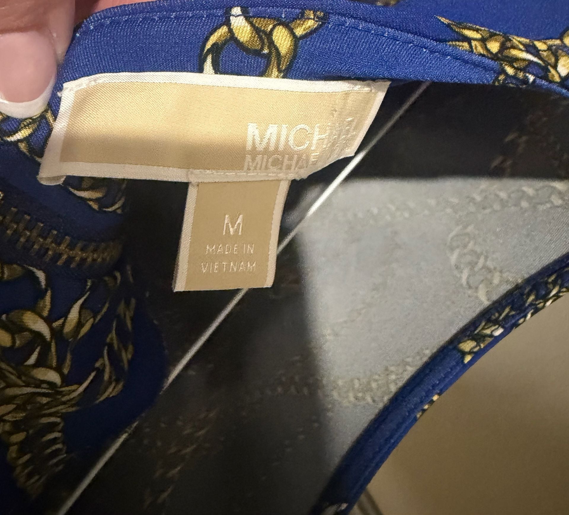 MICHAEL Michael Kors All Over Gold Chain Print Jersey Knit Mini Dress 4