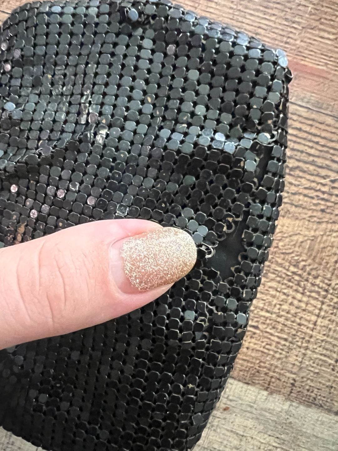 Whiting and Davis Vintage Black Metal Mesh Zippered Coin Purse 5