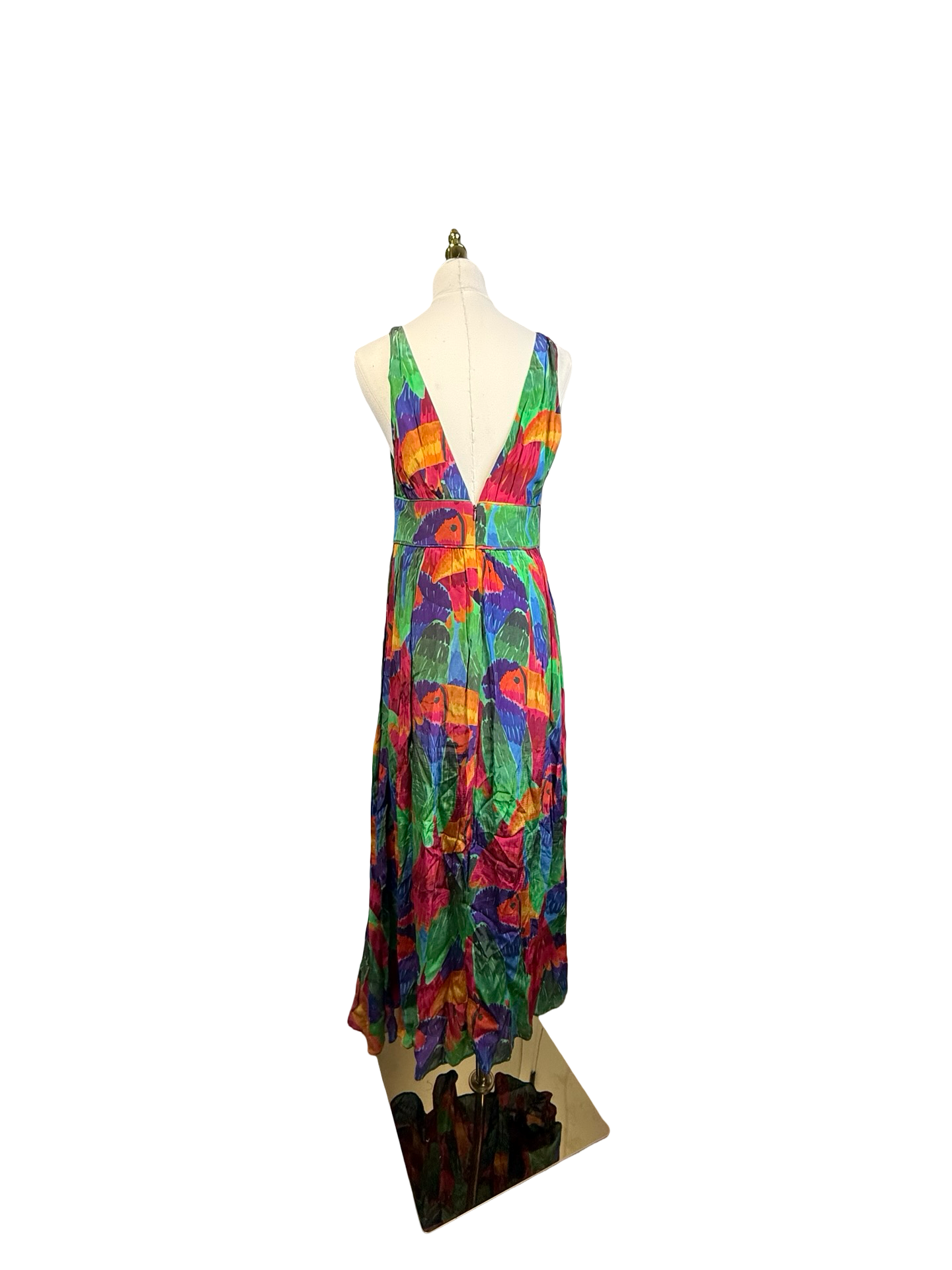 FARM Rio Painted Toucans V-Neck Sleeveless Midi Dress 7