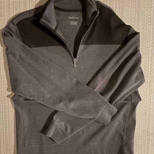 Van Heusen Men's Colorblock Quarter-Zip Pullover Sweatshirt