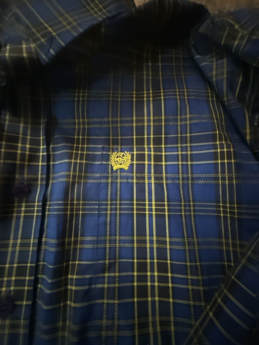 Cinch Long Sleeve Button Down Shirt in Blue and Yellow Plaid 2