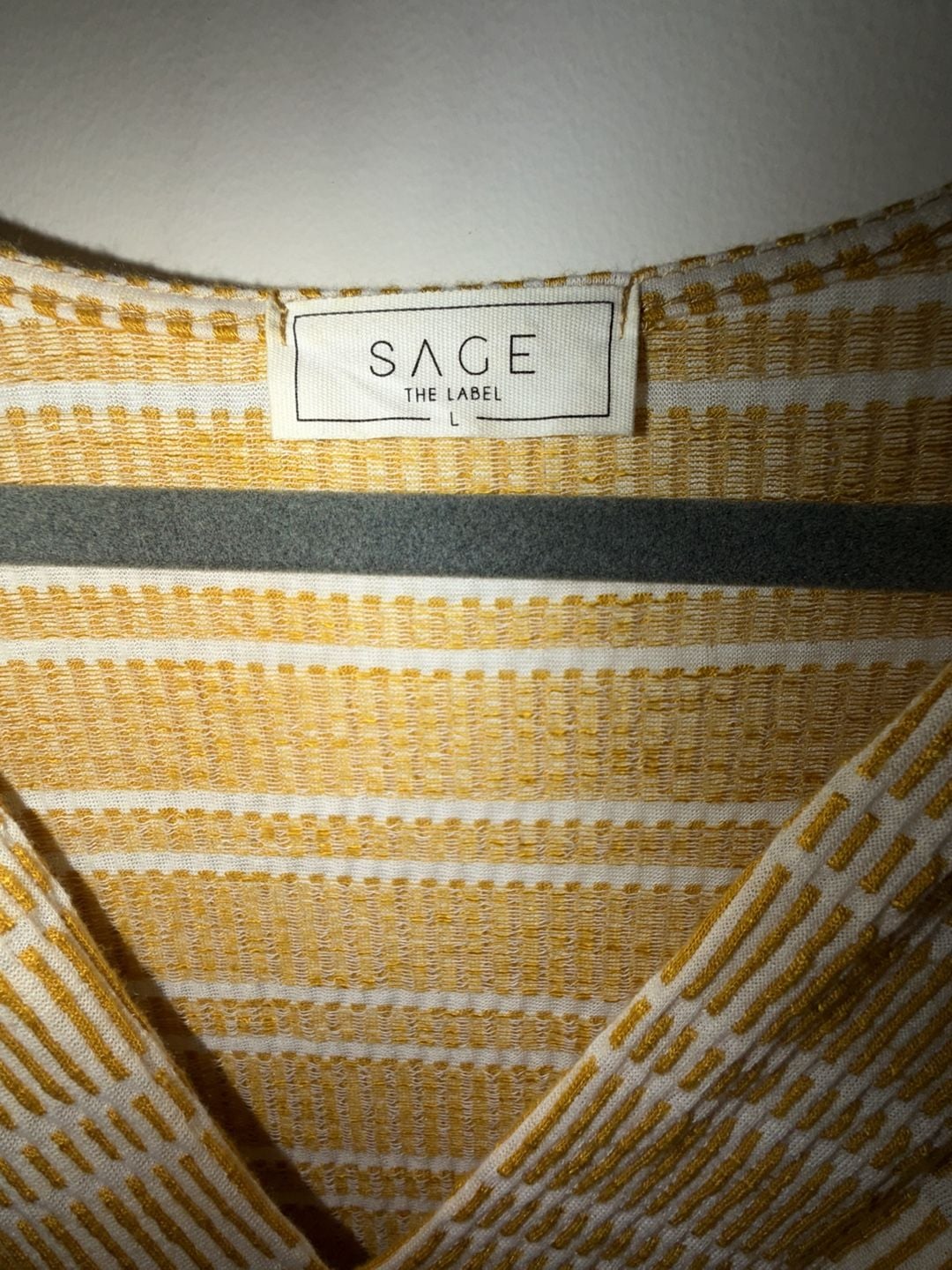 Sage The Label Yellow and White Striped Twist Front Short Sleeve Dress 3