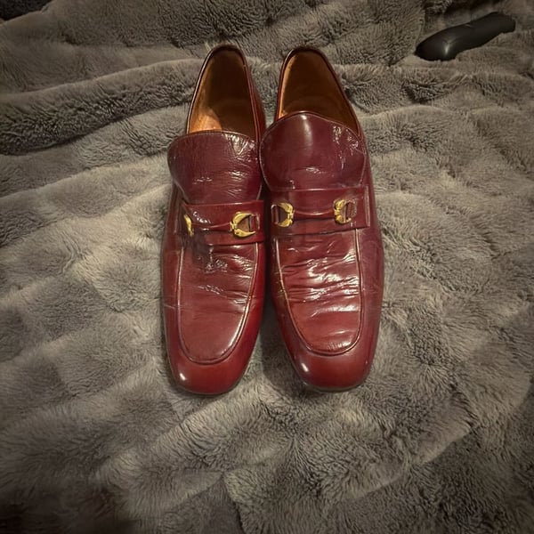 Varese Italy Burgundy Leather Horsebit Loafers Men's Dress Shoes