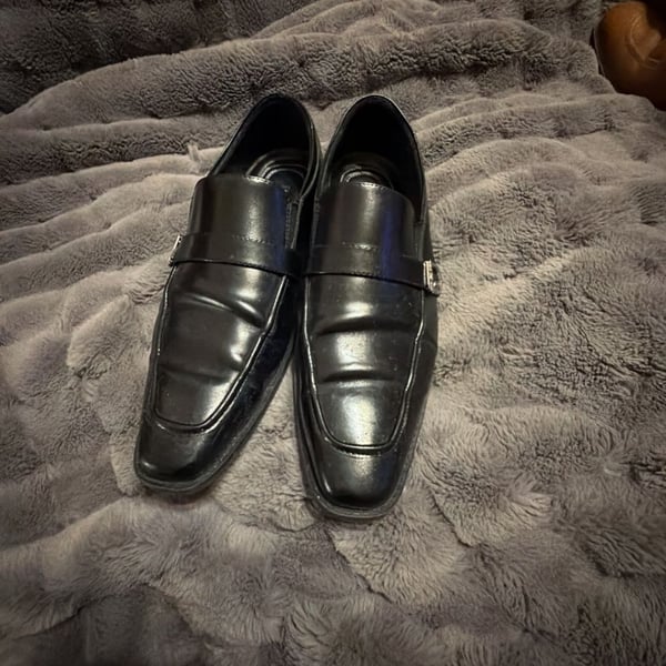 Stacy Adams Men's Black Moc Toe Bit Slip-On Dress Loafers