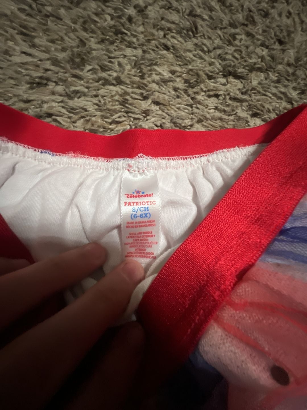 Celebrate! Patriotic Tulle Tutu Skirt Red White and Blue with Stars, Size S (6-6X) 2