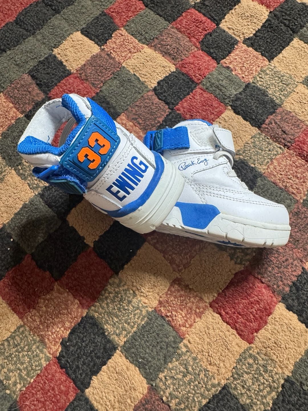 Kids Ewing Athletics Infant 33 HI Rebound White/Blue/Orange Basketball Sneakers 3