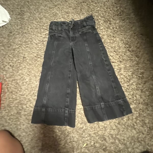 Gap Kids Size 5 High Stride Wide Leg Black Jeans