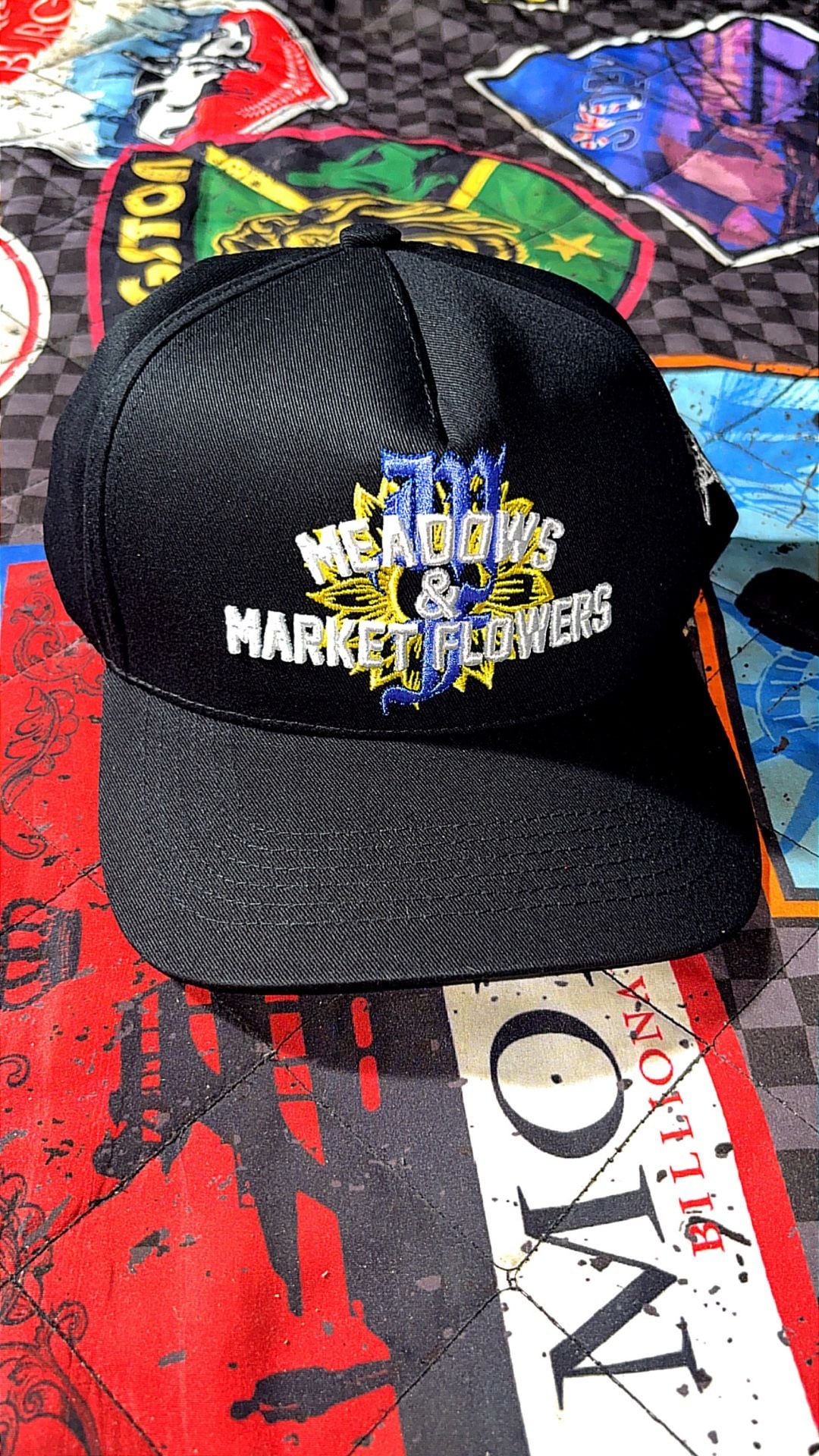 M Boys Club Meadows & Market Flowers Black Snapback Hat 1