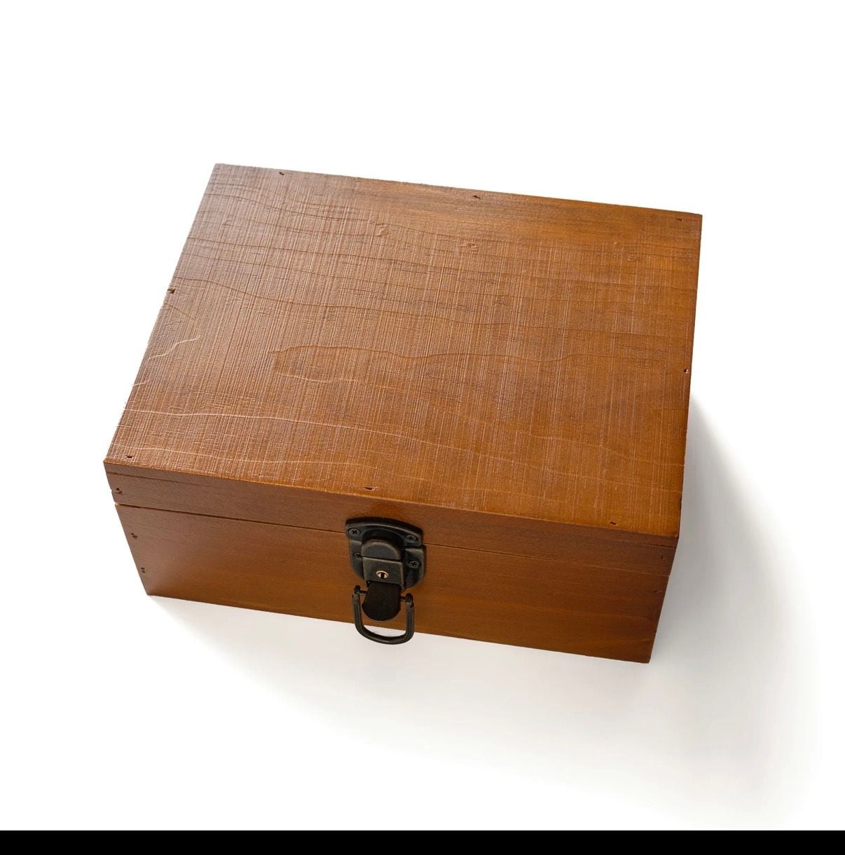 Yardwe Vintage Wooden Jewelry Box with Metal Accents, Brown Antique Style 3