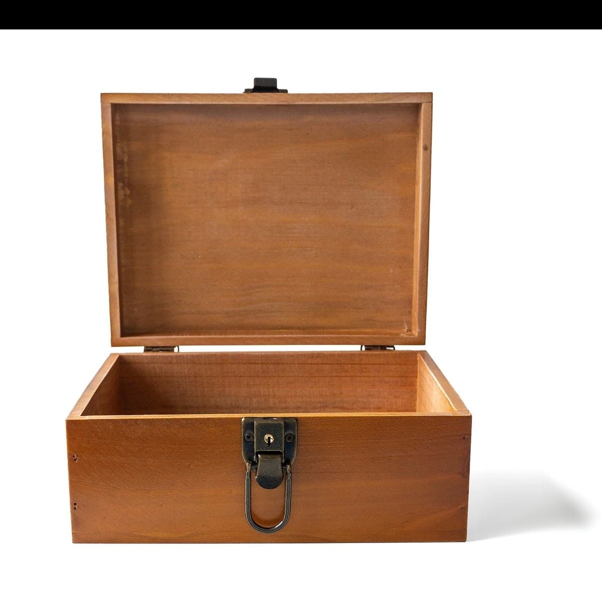 Yardwe Vintage Wooden Jewelry Box with Metal Accents, Brown Antique Style 4