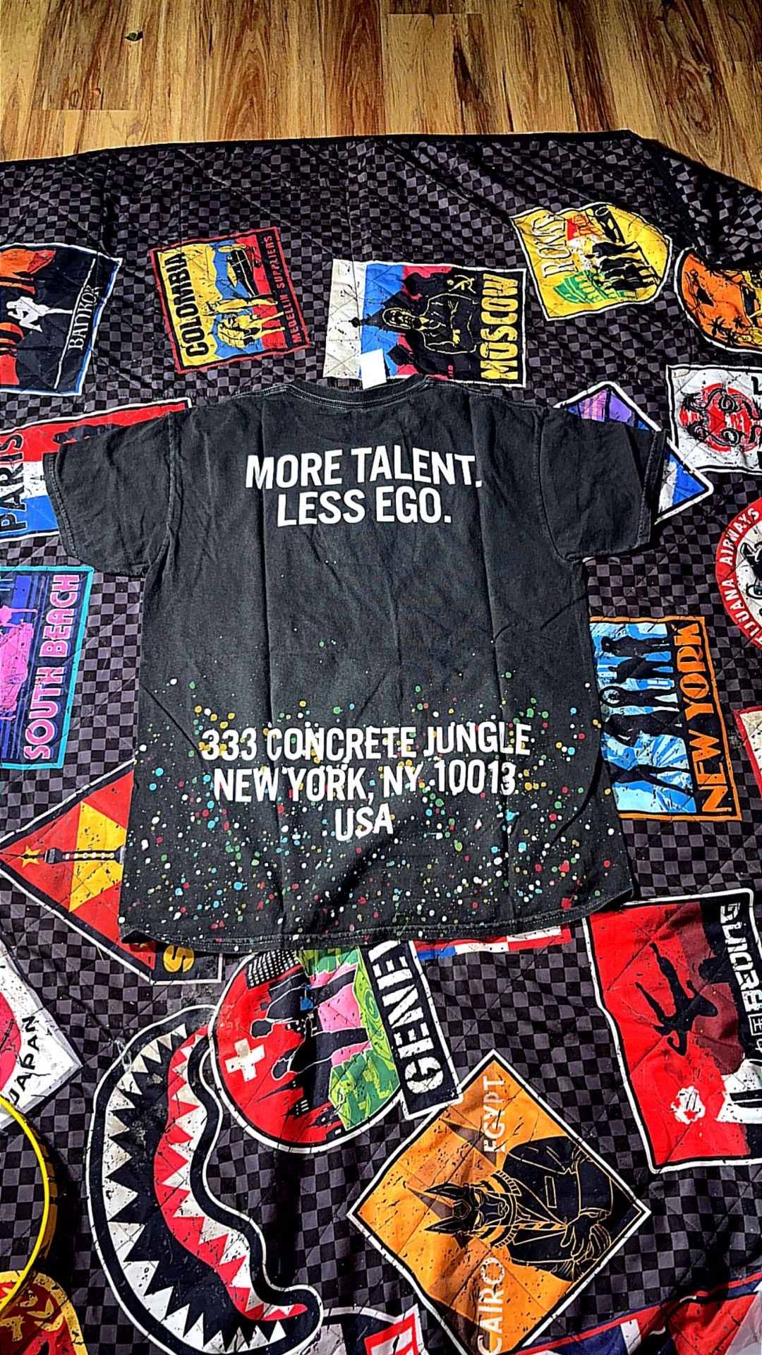 More Talent Less Ego Paint Splatter Graphic T-Shirt 1