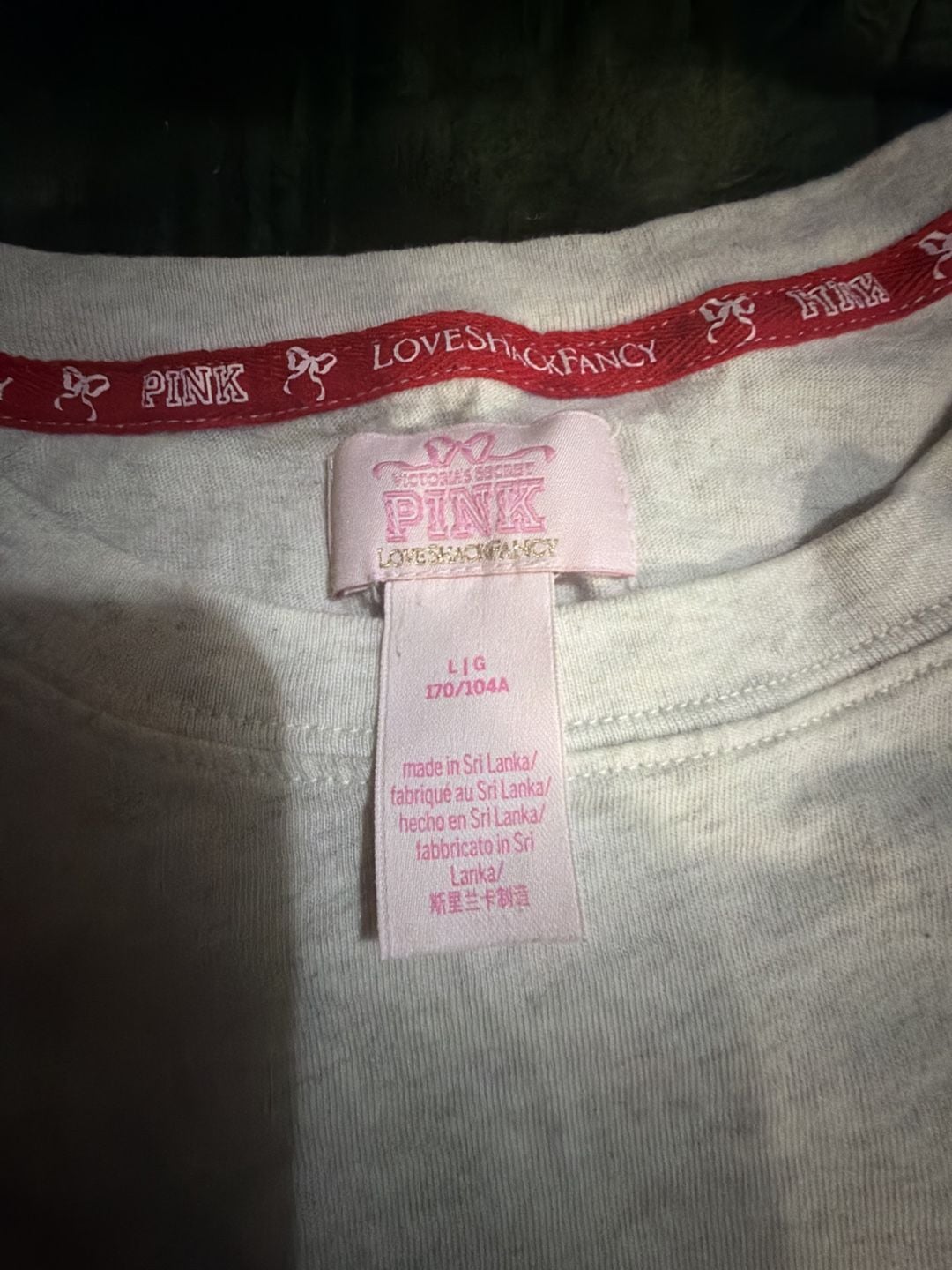 Victoria's Secret PINK x LoveShackFancy Campus Cotton Tee in Glacial Mist 2