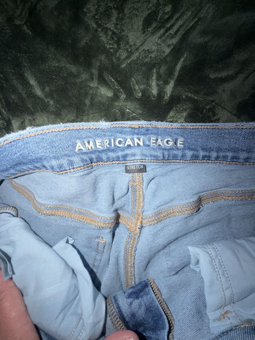 American Eagle Women's Stretch Distressed High-Rise Straight Leg Jeans Size 16 Long 4