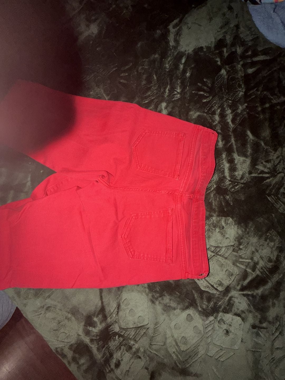 Old Navy The Rockstar Mid-Rise Skinny Jeans in Red 2