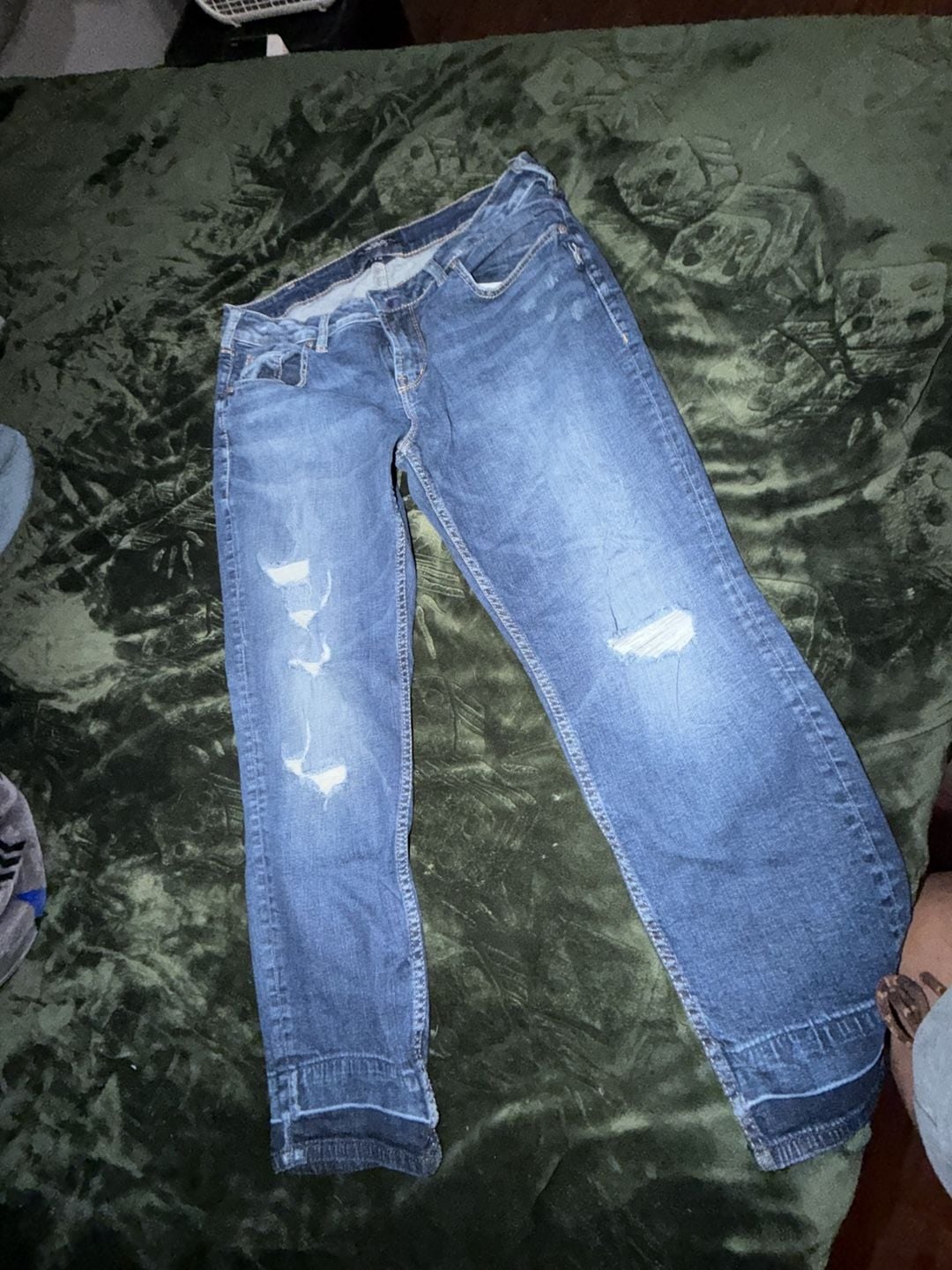Silver Jeans Co. Sam Distressed Mid-Rise Straight Leg Jeans 1
