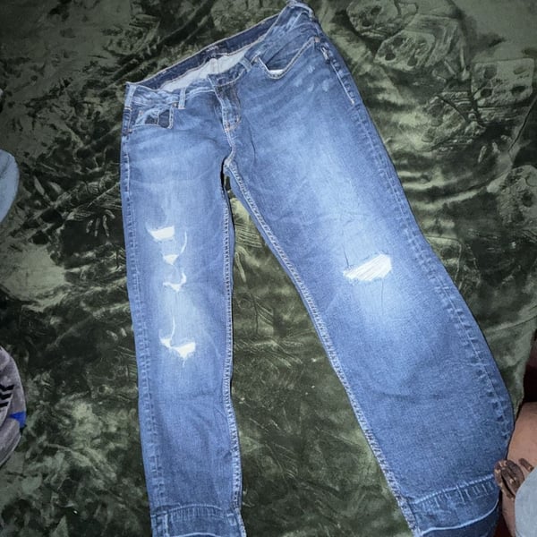 Silver Jeans Co. Sam Distressed Mid-Rise Straight Leg Jeans