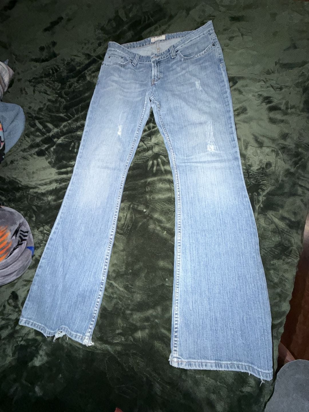 BKE Avery Mid-Rise Medium Wash Flare Distressed Jeans 2