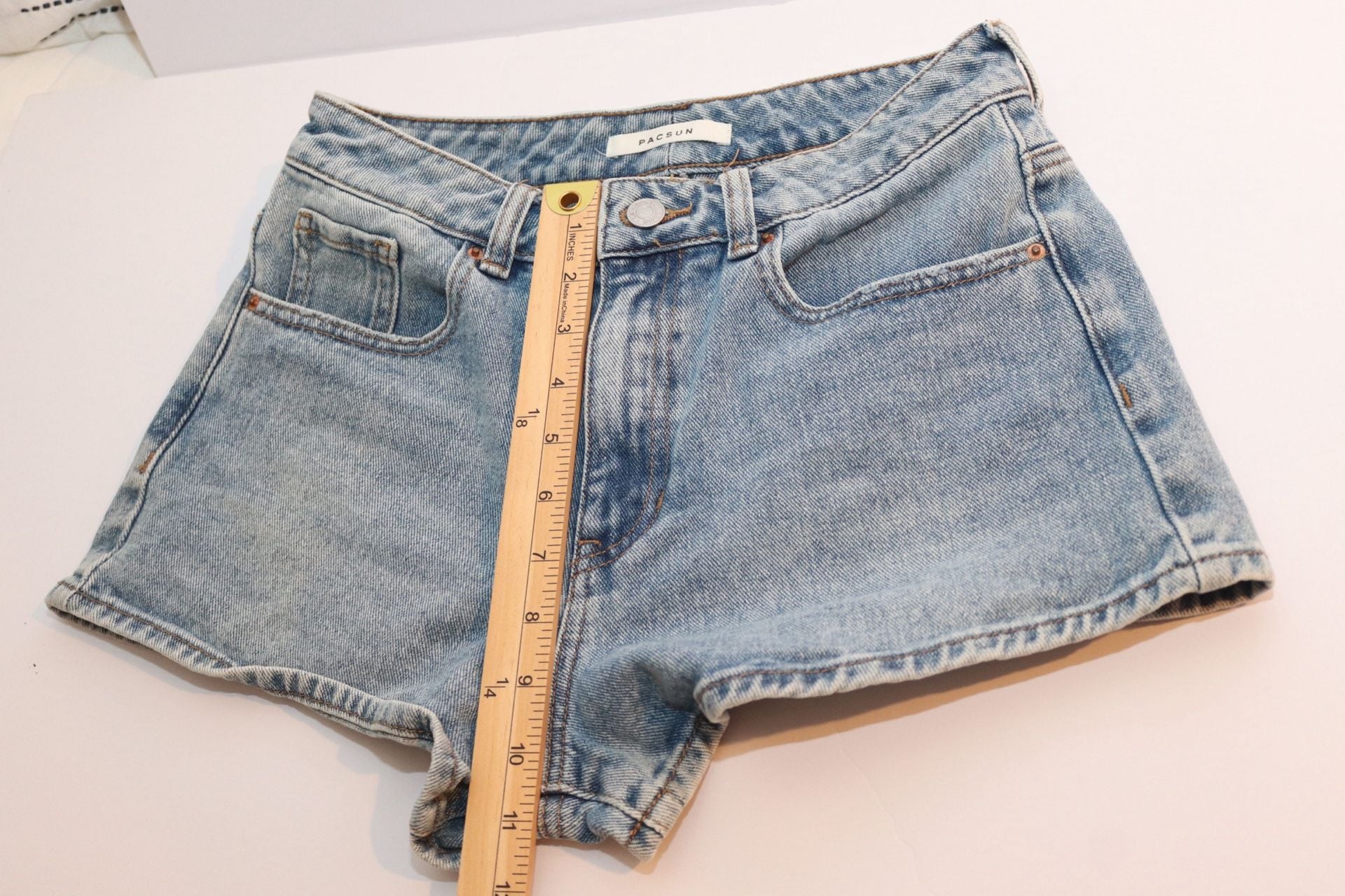 PacSun High-Rise Light Wash Denim Shorts 5