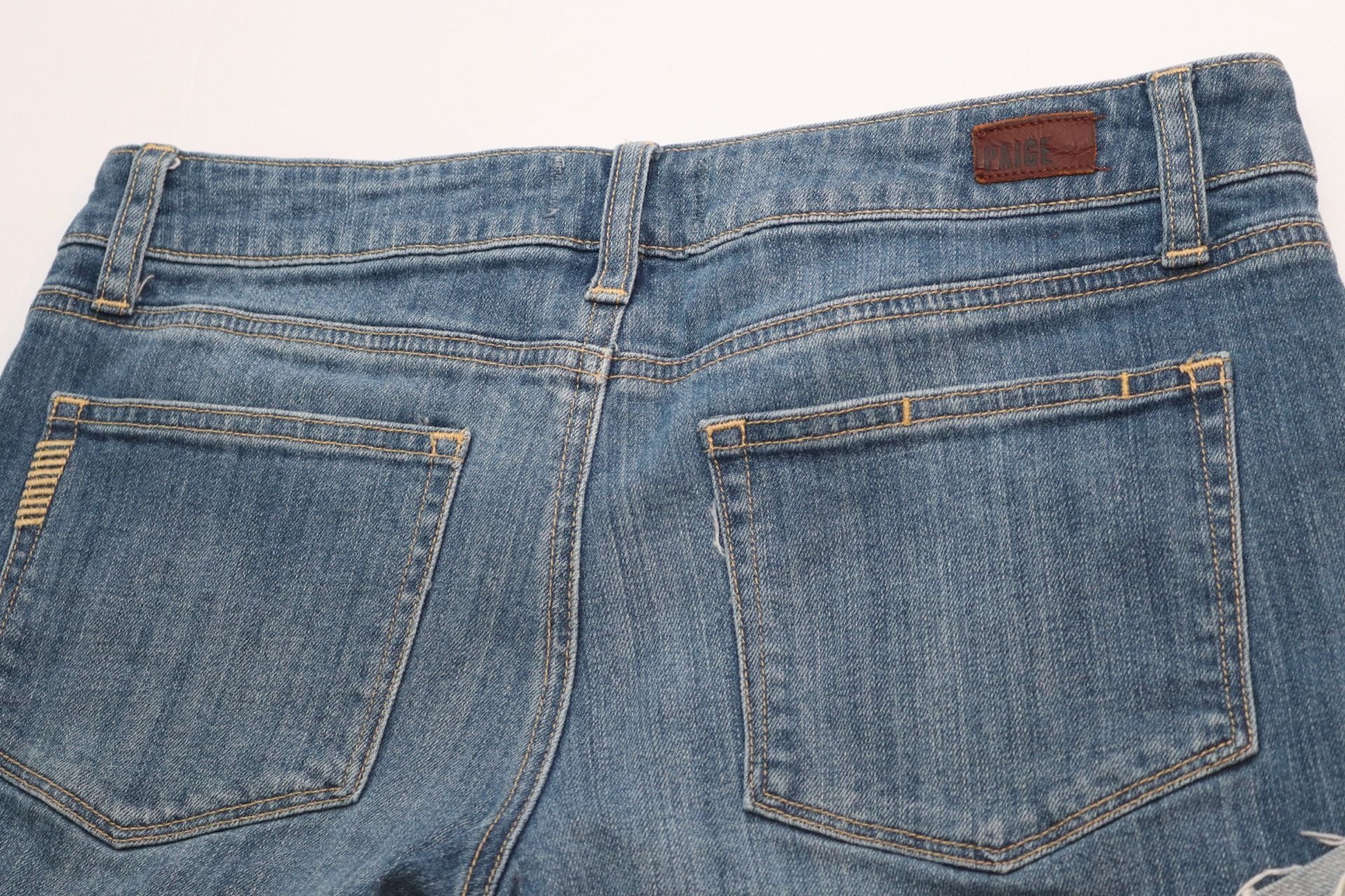 PAIGE Raw Cuff Distressed Denim shorts 5