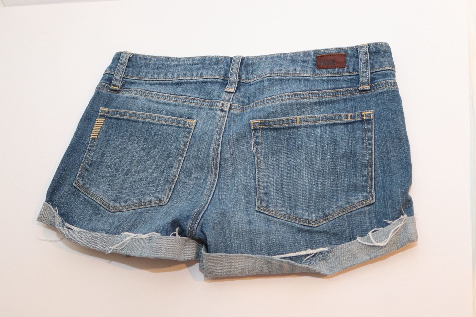 PAIGE Raw Cuff Distressed Denim shorts 9