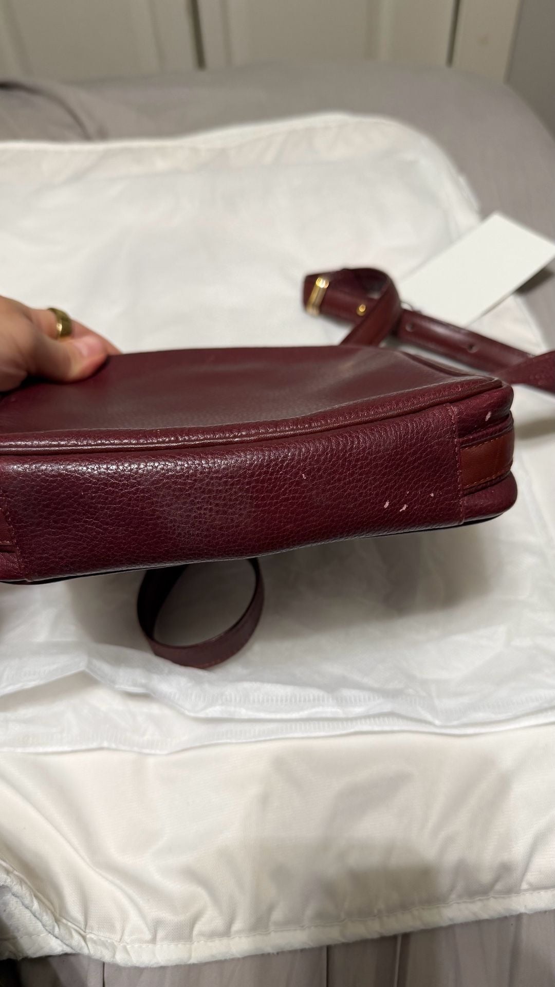 Must de Cartier Bordeaux Leather Crossbody Camera Bag 4