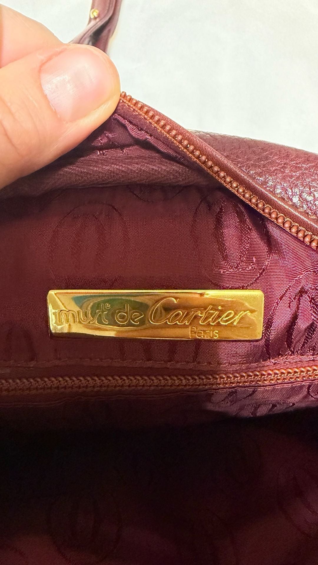 Must de Cartier Bordeaux Leather Crossbody Camera Bag 6